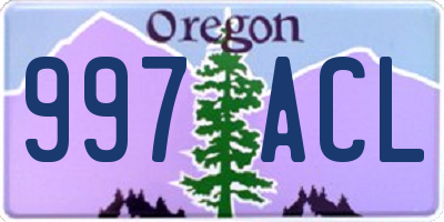 OR license plate 997ACL