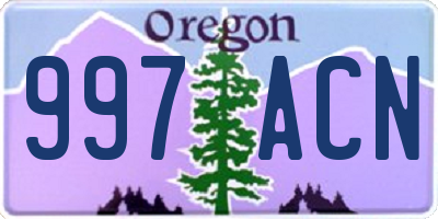 OR license plate 997ACN