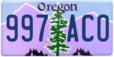 OR license plate 997ACO
