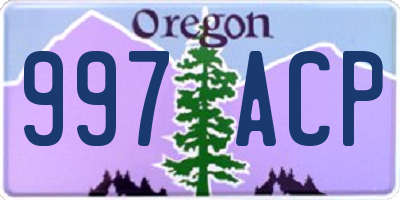 OR license plate 997ACP