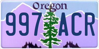 OR license plate 997ACR