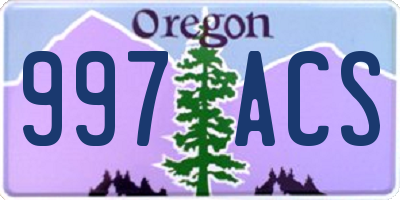 OR license plate 997ACS