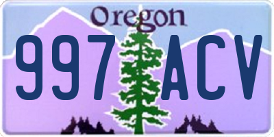 OR license plate 997ACV