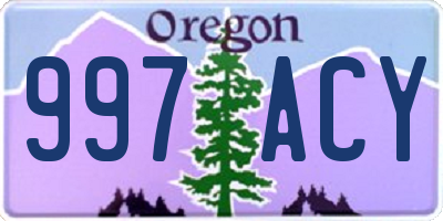 OR license plate 997ACY