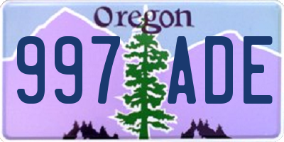 OR license plate 997ADE