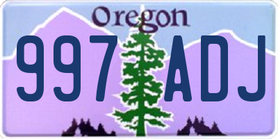 OR license plate 997ADJ