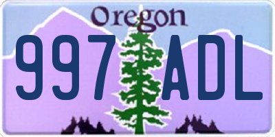 OR license plate 997ADL