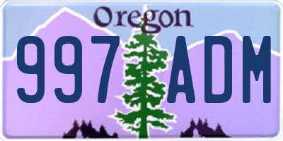OR license plate 997ADM