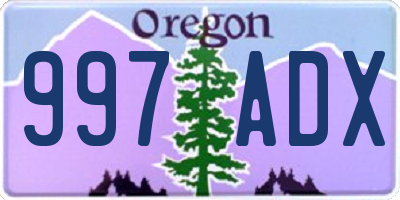 OR license plate 997ADX