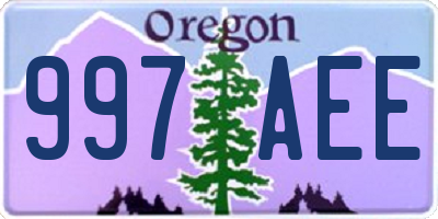 OR license plate 997AEE