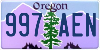 OR license plate 997AEN