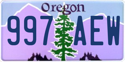 OR license plate 997AEW