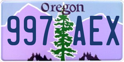 OR license plate 997AEX