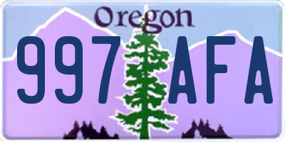 OR license plate 997AFA