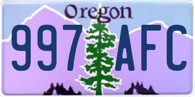 OR license plate 997AFC