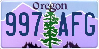 OR license plate 997AFG