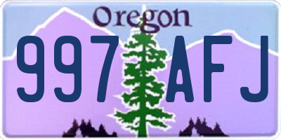 OR license plate 997AFJ