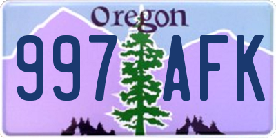 OR license plate 997AFK