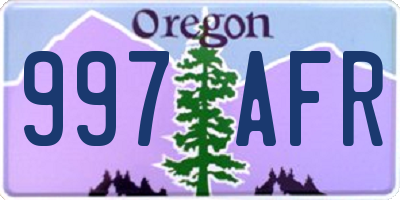 OR license plate 997AFR