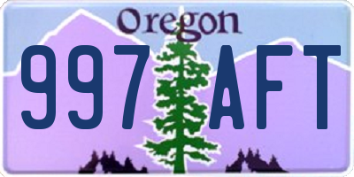 OR license plate 997AFT