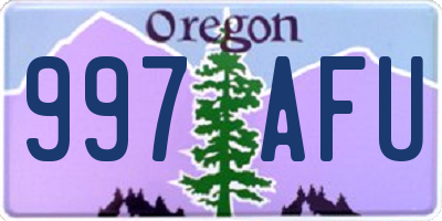 OR license plate 997AFU