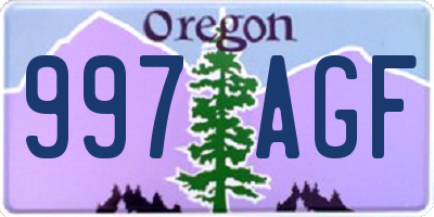 OR license plate 997AGF