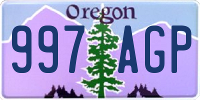 OR license plate 997AGP