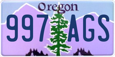 OR license plate 997AGS