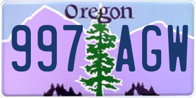 OR license plate 997AGW