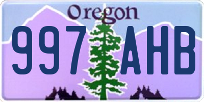 OR license plate 997AHB