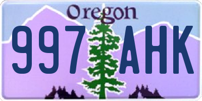 OR license plate 997AHK