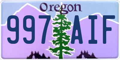 OR license plate 997AIF