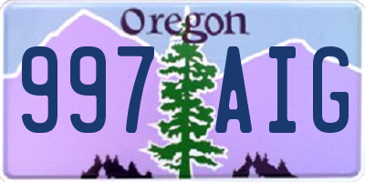 OR license plate 997AIG