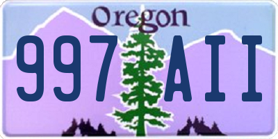 OR license plate 997AII