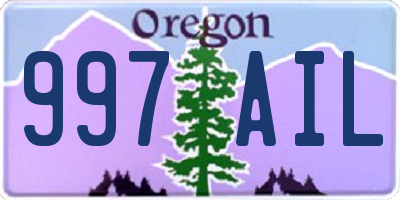 OR license plate 997AIL