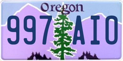 OR license plate 997AIO