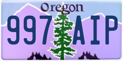 OR license plate 997AIP