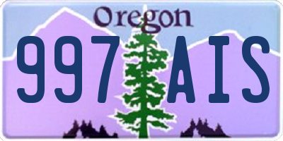 OR license plate 997AIS