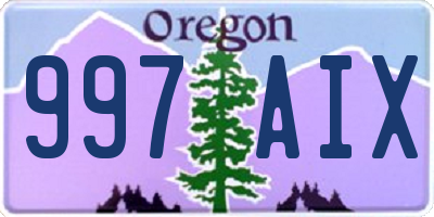 OR license plate 997AIX