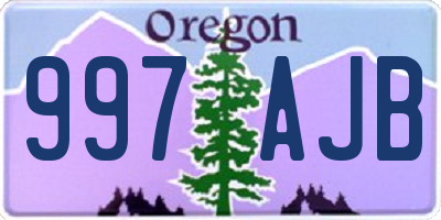 OR license plate 997AJB