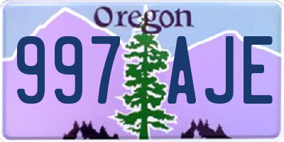 OR license plate 997AJE