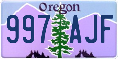 OR license plate 997AJF