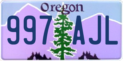 OR license plate 997AJL