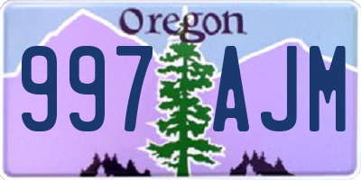 OR license plate 997AJM