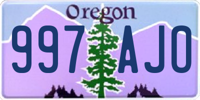OR license plate 997AJO
