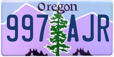 OR license plate 997AJR