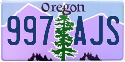 OR license plate 997AJS