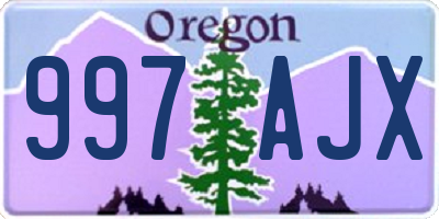 OR license plate 997AJX