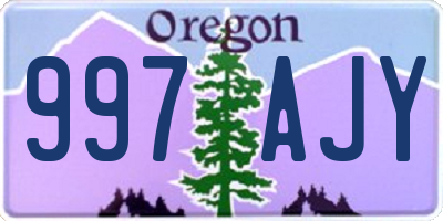 OR license plate 997AJY