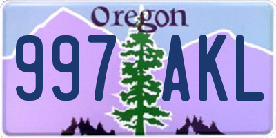 OR license plate 997AKL
